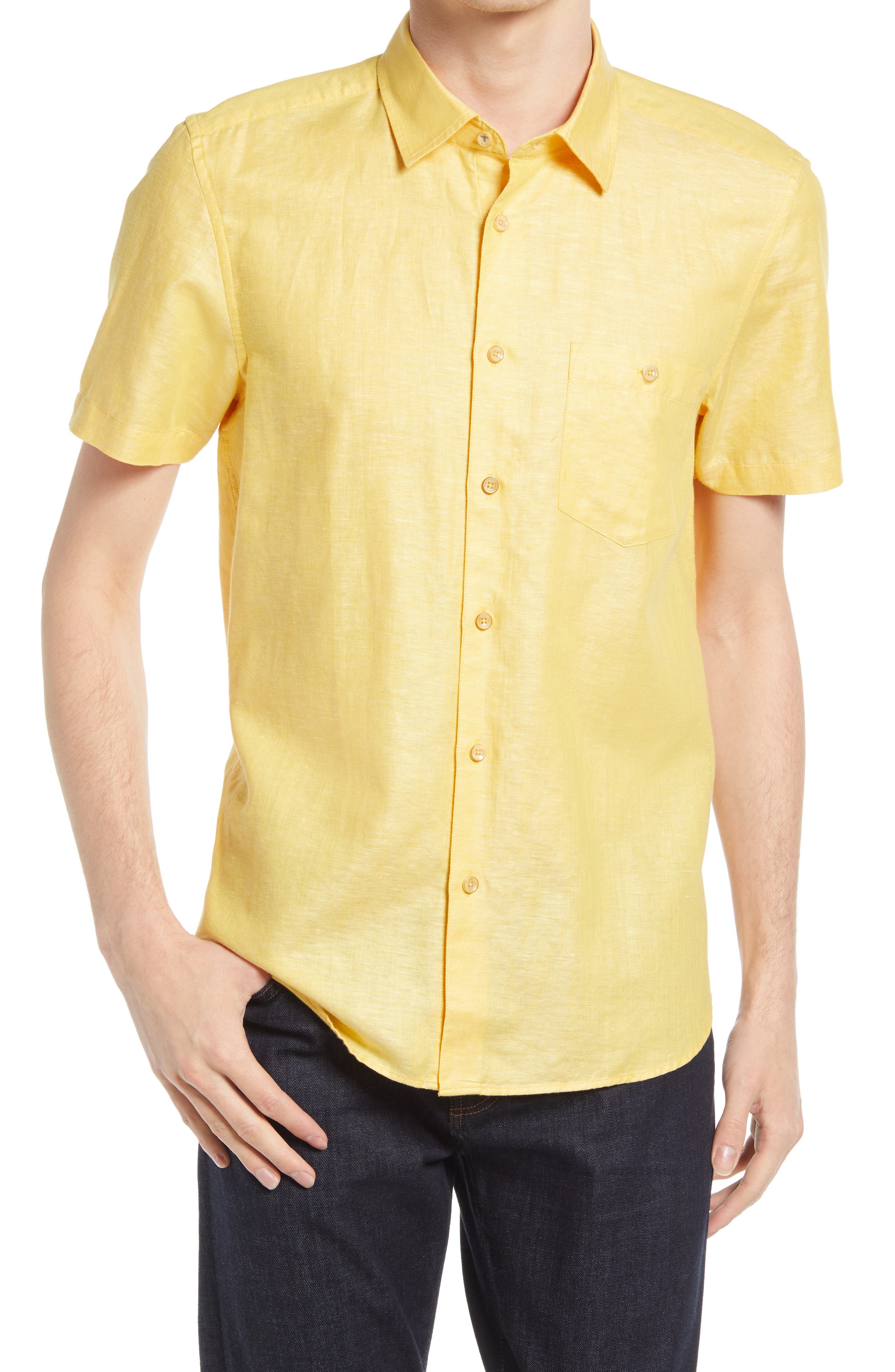 Men's Yellow Button Up Shirts ...